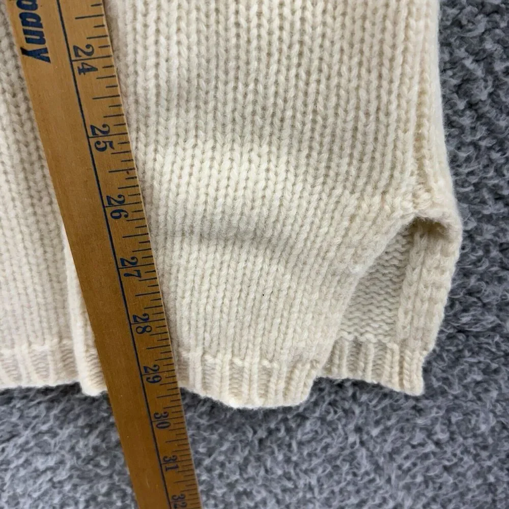 Direct Images Sweater Mens L‎ Beige Cream Lambs Wool Pullover Long Sleeve Knit